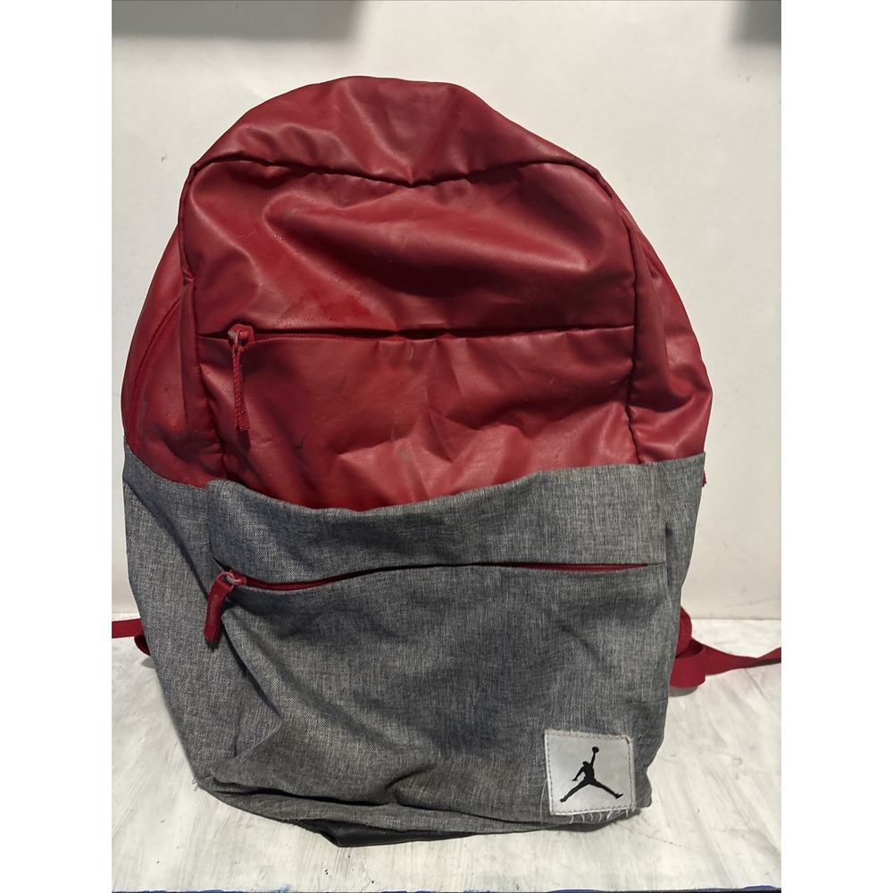Jordan Backpack Red Grey 17 Inch Mens Jumpman School Sports Bag